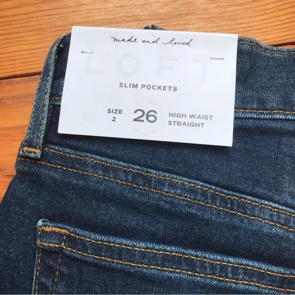 Loft Slim Pocket Straight Leg Medium Wash Jeans, NWT, 2/26 - Picture 2 of 11